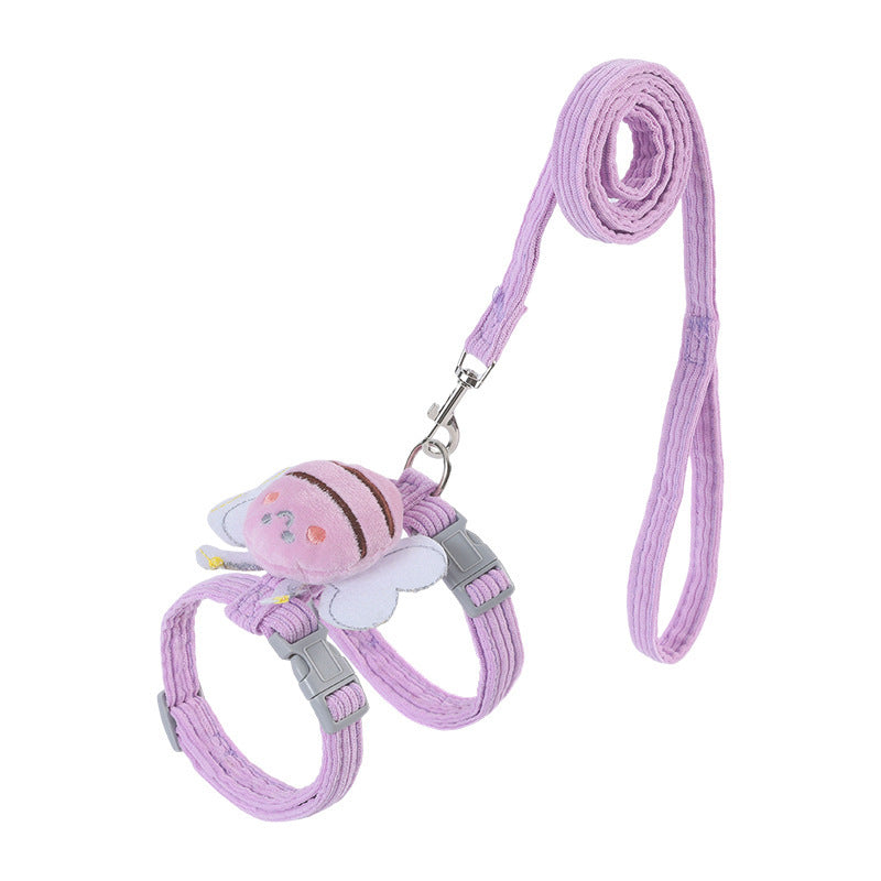 Cat Harness Leash Set With Cute Bee Plaid Cats Escape Proof - Adjustable Kitten Harness For Large Small Cats, Lightweight Soft Petsafe Harness Yellow Plaid Bee
