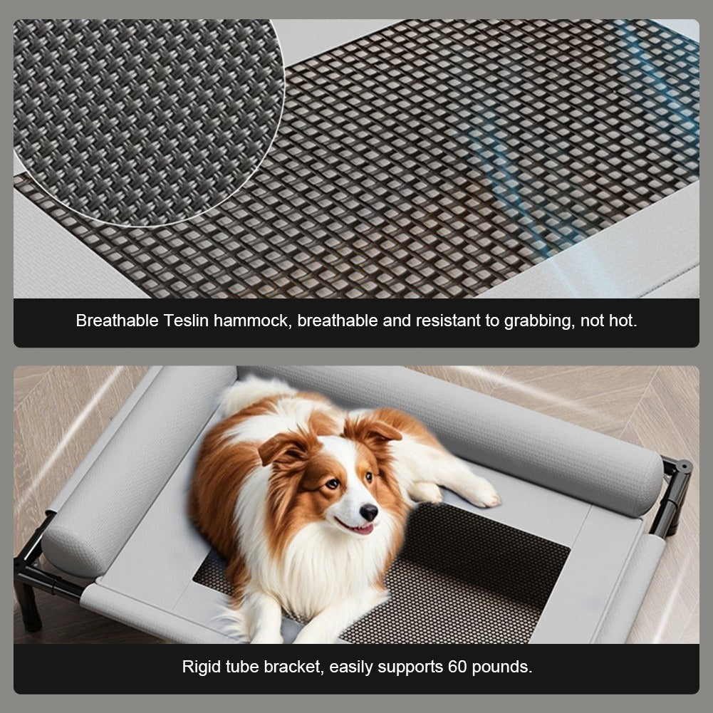 Orthopaedic Elevated Pet Dog Bed Raised Bolster Sofa With Cushion 8366cm UK