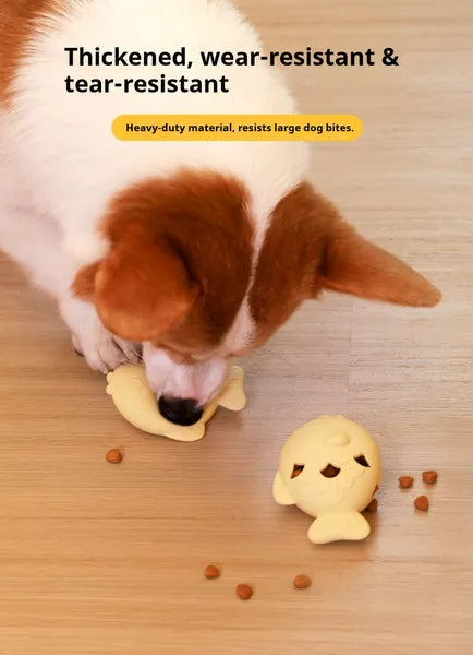 Fish-Shaped Dog Treat Dispenser Toy-Food-Grade Silicone Slow Feeder For Boredom Relief, Self-Entertainment & Pet Interaction - Durable Chew Toy With Treat Leakage Design, Teeth Cleaning Surface