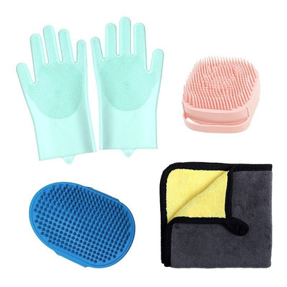 Pet Bathing Gloves Dog Bath Supplies Set