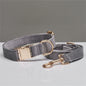 Multiple Colour Velvet Personalise Dog Collar Leash Set With Bow