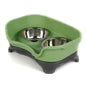 Splash-Proof Double Pet Bowl with Stainless Steel Bowls for Dogs and Cats