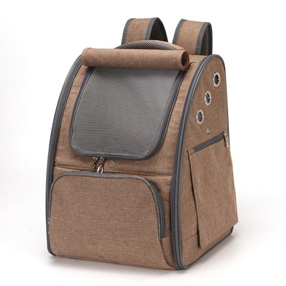 Pet Carrier Travel Bag Foldable Breathable Backpack-style