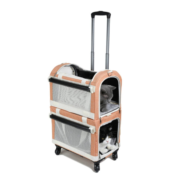 Multi-pet Outdoor Carrier Portable And Breathable Stroller For Cats And Dogs