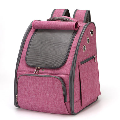 Pet Carrier Travel Bag Foldable Breathable Backpack-style