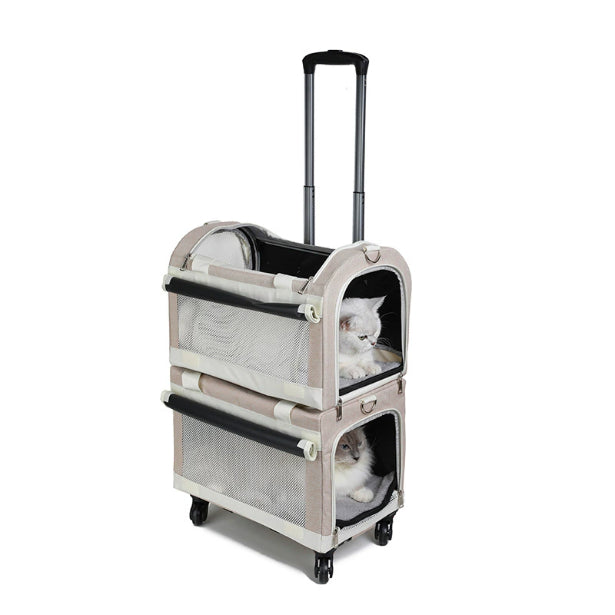 Multi-pet Outdoor Carrier Portable And Breathable Stroller For Cats And Dogs