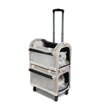 Multi-pet Outdoor Carrier Portable And Breathable Stroller For Cats And Dogs