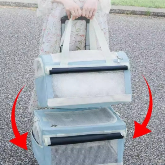 Multi-pet Outdoor Carrier Portable And Breathable Stroller For Cats And Dogs