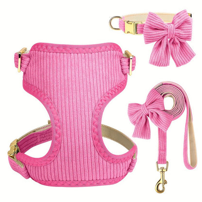 Collar Harness Traction Bow Pet Vest