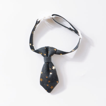 Designer Dog Collar For Small Medium Dogs Long Tie Golden Star Fancy Neck Wear Adjustable Animal Decoration Pet Cat Accessories