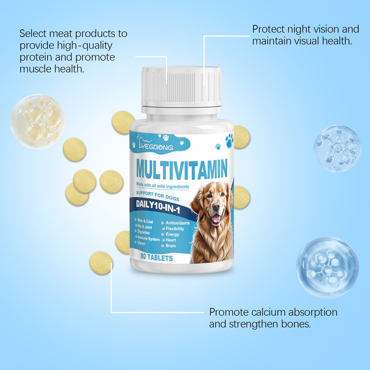 Yegbong For Dogs Multivitamin Tablet For Cats Dog Pet
