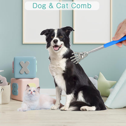 Interactive Cat Toys Retractable Cat Teaser Wand Toys Grooming Comb For Cats Dogs Telescopic Play Toys For Indoor Cats Dogs Funny Kitten Toy