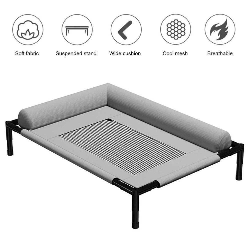 Orthopaedic Elevated Pet Dog Bed Raised Bolster Sofa With Cushion 8366cm UK