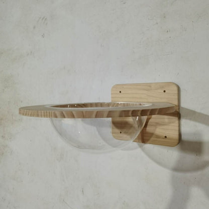 Wall-mounted wooden cat litter