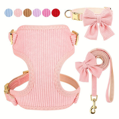 Collar Harness Traction Bow Pet Vest
