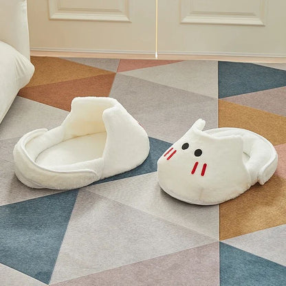 Portable Plush Slipper Cat Bed Pet Mattress Warm Soft Comfortable Basket Sleeping Bag Nest Beds For Cat And Dog Pet Accessories