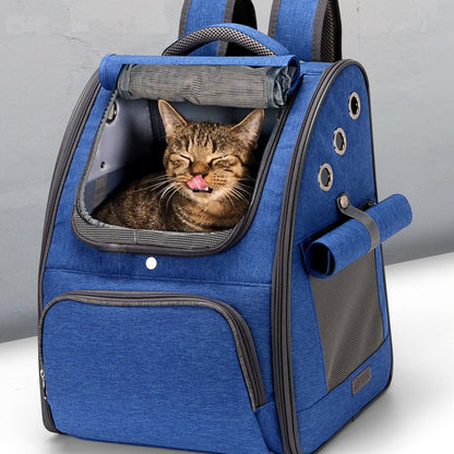 Pet Carrier Travel Bag Foldable Breathable Backpack-style