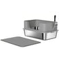 PawHut High Sided Stainless Steel Litter Box, Metal Cat Litter Tray With Metal Scoop, Litter Mat, Never Absorbs Odors, Grey