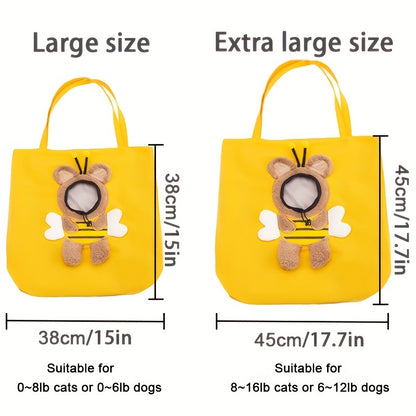 Little Bee Design Cat Dog Carrier Bags Portable Breathable Bag Soft Pet Carriers With Safety Zippers Outgoing Travel Pets Handbag