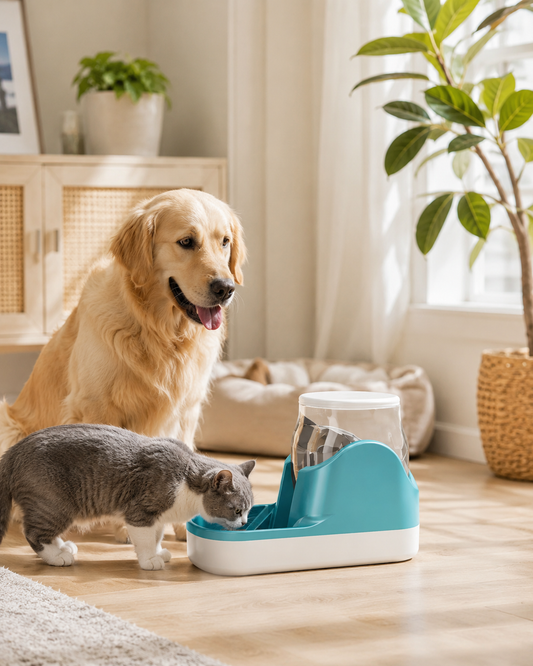 2-in-1 Automatic Pet Food & Water Dispenser for Cats & Dogs
