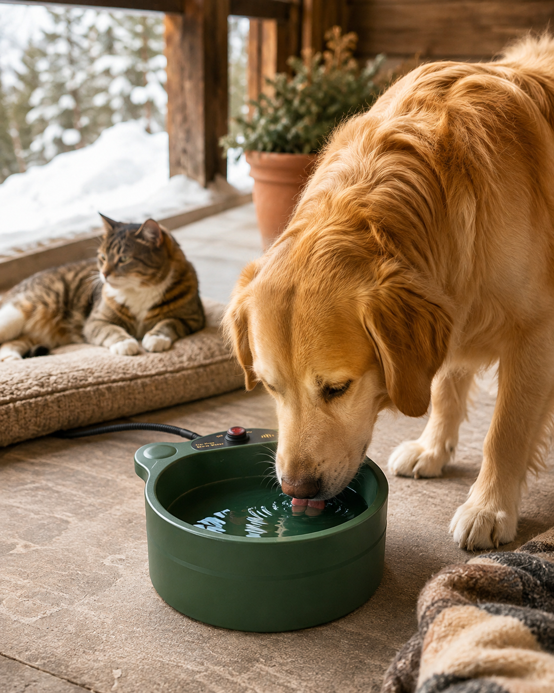 Heated Pet Water Bowl for Cats & Dogs